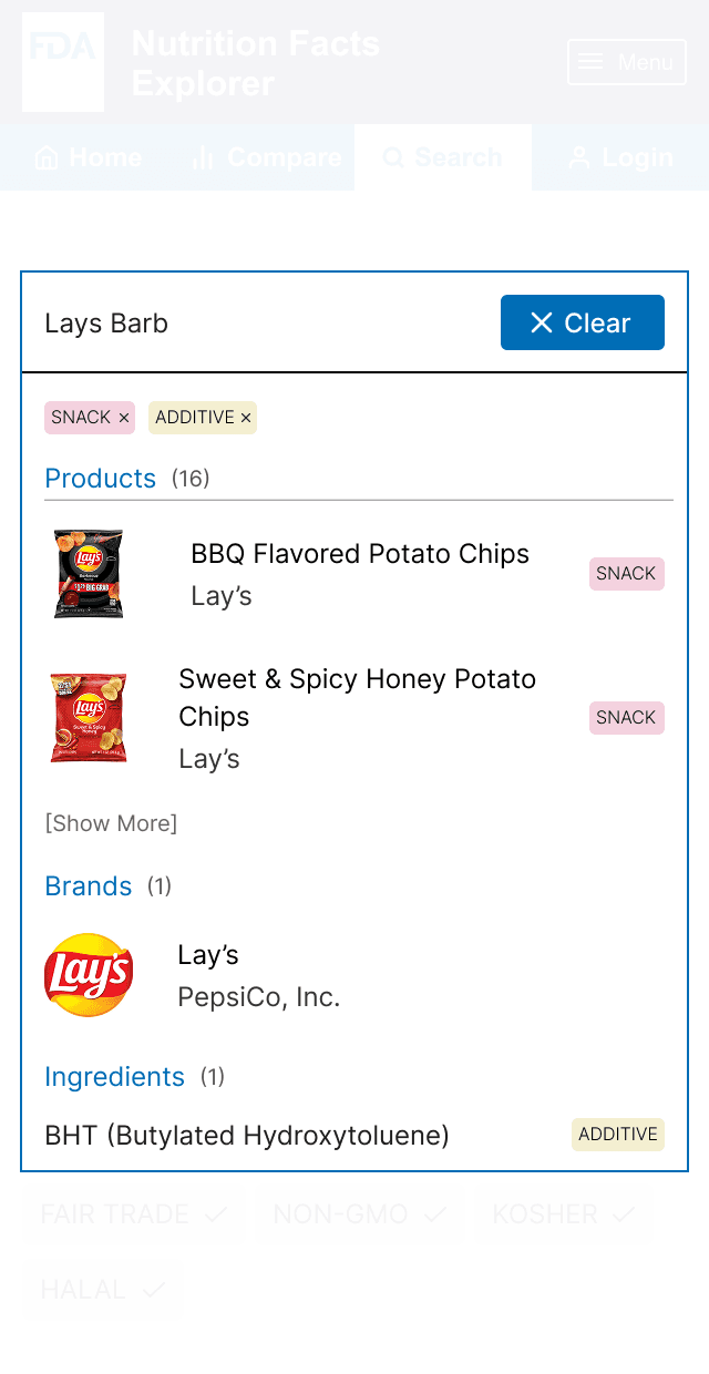 A search result for Lay's chips.